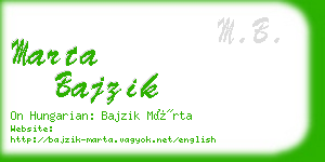 marta bajzik business card